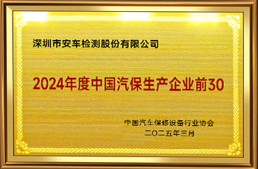 2024年度中国汽保生产企业前30
